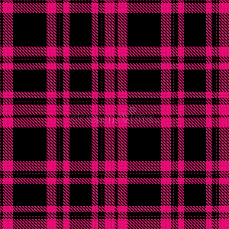 Μαύρο Smoky Dark Hot Pink Seamless Tartan με λεπτομέρειες Iridescent Black Σχεδίαση κλωστοϋφαντουργίας απεικόνιση αποθεμάτων