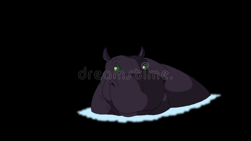 Μαύρο μεγάλο ανοικτό στόμα Hippo διανυσματική απεικόνιση