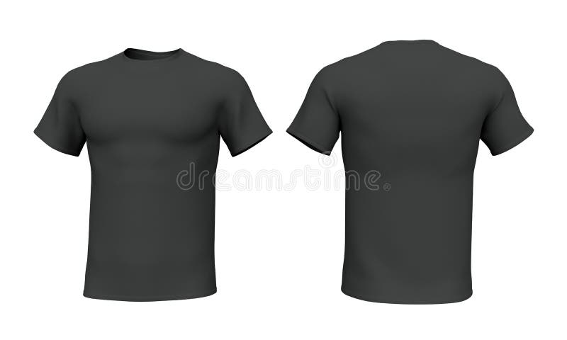 Μαύρο μπλουζάκι Mockup Black απομονωμένο σε λευκό φόντο απόδοση 3d διανυσματική απεικόνιση