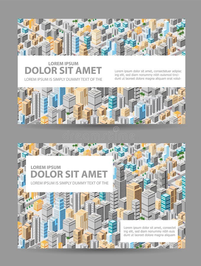 Μεγάλη isometric πόλη διανυσματική απεικόνιση Μεγάλη isometric πόλη διανυσματική απεικόνιση
