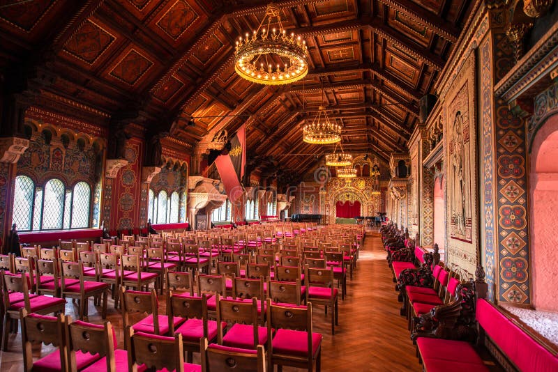 Μεγάλη αίθουσα του κάστρου Βάρτμπουργκ στοκ εικόνες