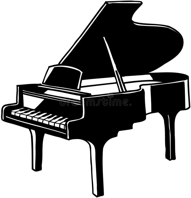 Μεγάλο μουσικό όργανο διανυσματικό Clipart πιάνων διανυσματική απεικόνιση
