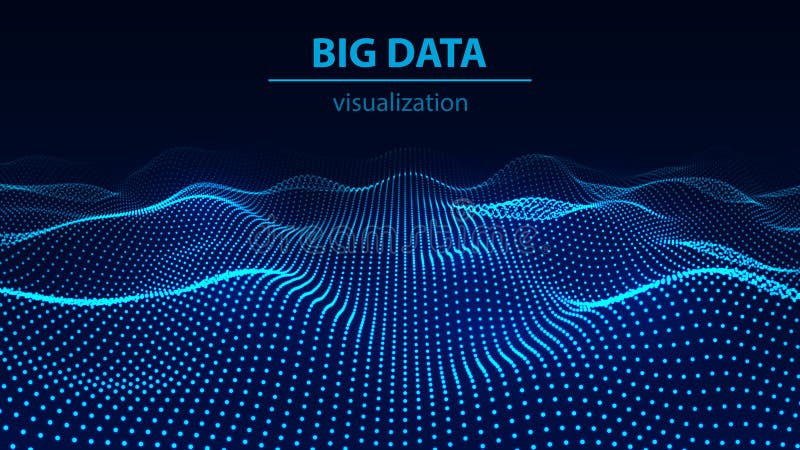 Big data visualization 3D. Technology wave digital background. Analytics representation. Big data visualization 3D. Technology wave digital background. Analytics representation
