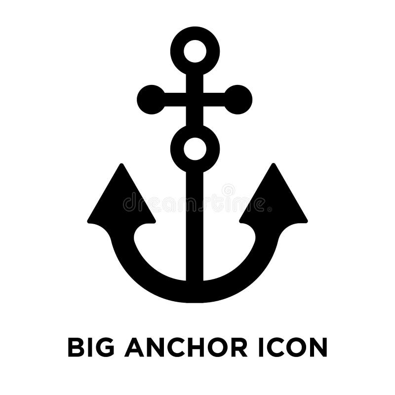 Big Anchor icon vector isolated on white background, logo concept of Big Anchor sign on transparent background, filled black symbol. Big Anchor icon vector isolated on white background, logo concept of Big Anchor sign on transparent background, filled black symbol