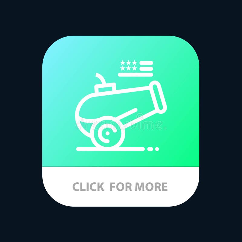 Μεγάλο πυροβόλο όπλο, πυροβόλο, Howitzer, κινητό App κονιάματος κουμπί Έκδοση αρρενωπών και IOS γραμμών διανυσματική απεικόνιση Μεγάλο πυροβόλο όπλο, πυροβόλο, Howitzer, κινητό App κονιάματος κουμπί Έκδοση αρρενωπών και IOS γραμμών διανυσματική απεικόνιση