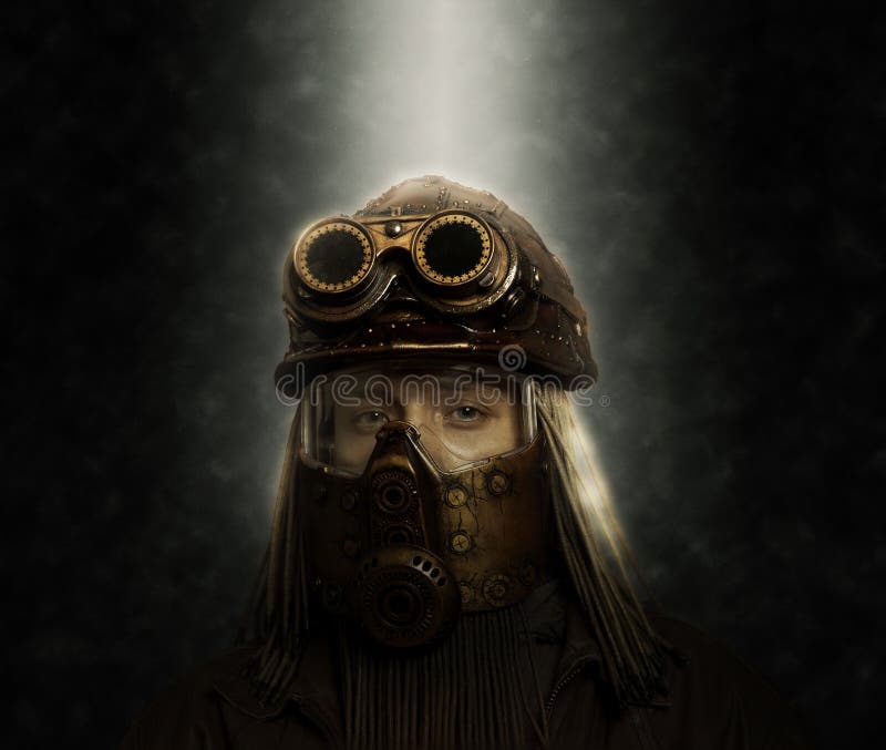 Μετα-αποκαλυπτική φουτουριστική έννοια Steampunk στοκ φωτογραφίες