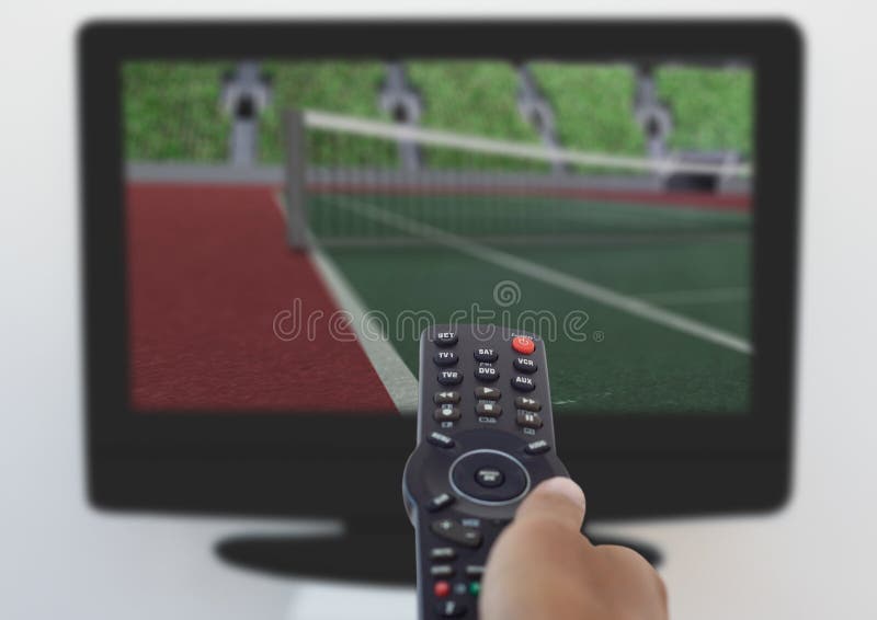 Μεταβαλλόμενο κανάλι χεριών από τον τηλεχειρισμό στοκ φωτογραφίες Μεταβαλλόμενο κανάλι χεριών από τον τηλεχειρισμό στοκ φωτογραφίες