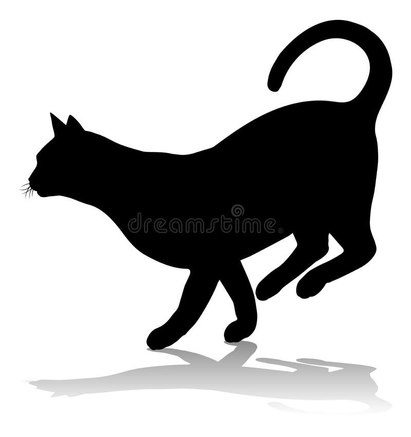A silhouette cat pet animal detailed graphic. A silhouette cat pet animal detailed graphic