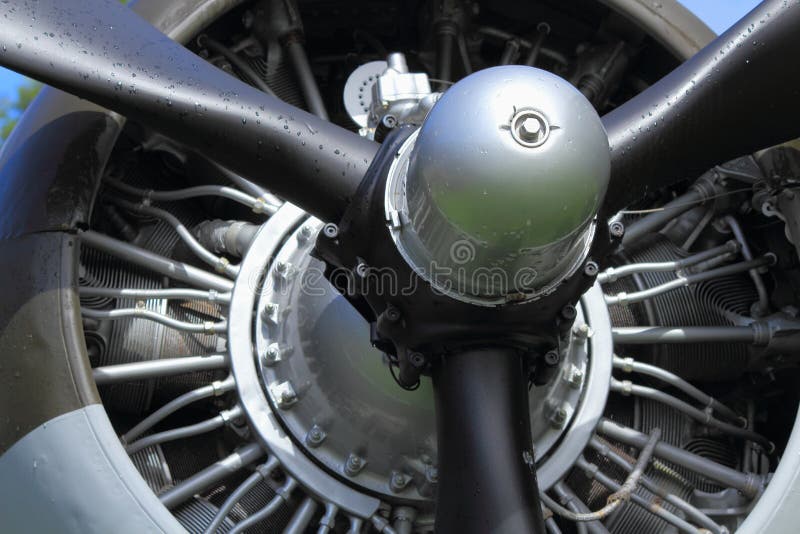 Μηχανή αεροπλάνων C-47 Ντάγκλας του τραίνου ουρανού, λεπτομέρεια, αειθαλές μουσείο αεροπορίας, Όρεγκον στοκ φωτογραφία με δικαίωμα ελεύθερης χρήσης Μηχανή αεροπλάνων C-47 Ντάγκλας του τραίνου ουρανού, λεπτομέρεια, αειθαλές μουσείο αεροπορίας, Όρεγκον στοκ φωτογραφία με δικαίωμα ελεύθερης χρήσης