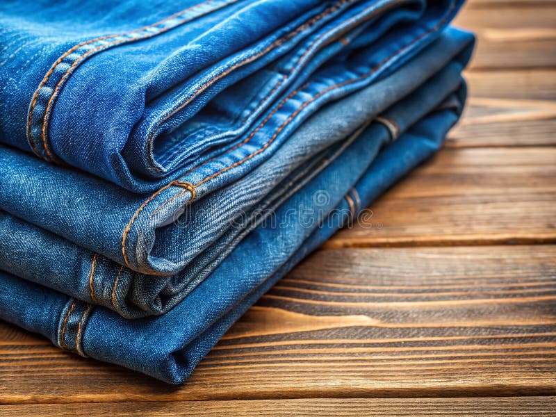 Μια βαθιά βουτιά στο κοντινό Denim Υφή των μπλε τζιν στο Rustic Wood που αποκαλύπτει την ομορφιά του απλού απεικόνιση αποθεμάτων