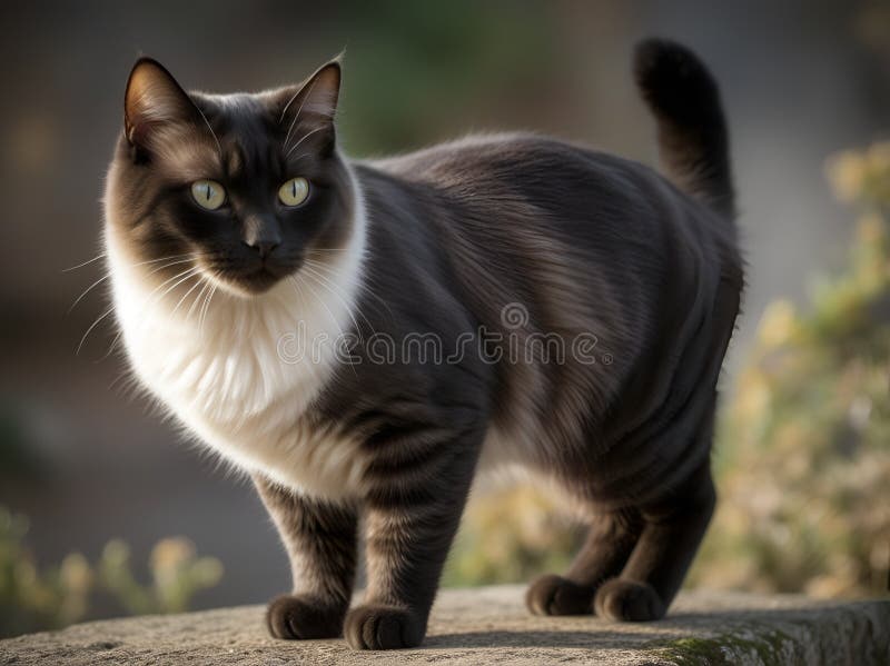 μια κομψή και κομψή γάτα manx διανυσματική απεικόνιση