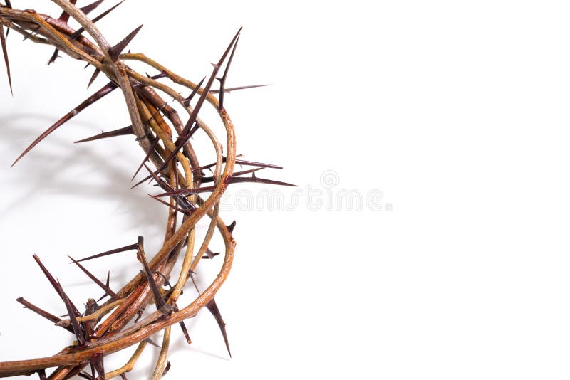 Crown of thorns on a white background Easter religious motif commemorating the resurrection of Jesus- Easter. Crown of thorns on a white background Easter religious motif commemorating the resurrection of Jesus- Easter