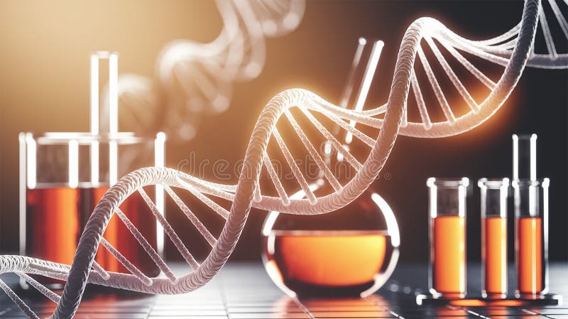 Μια λαμπερή δομή DNA διπλής έλξης προκύπτει από μια στροβιλιστική δίνη ζωντανού ελεύθερη απεικόνιση δικαιώματος