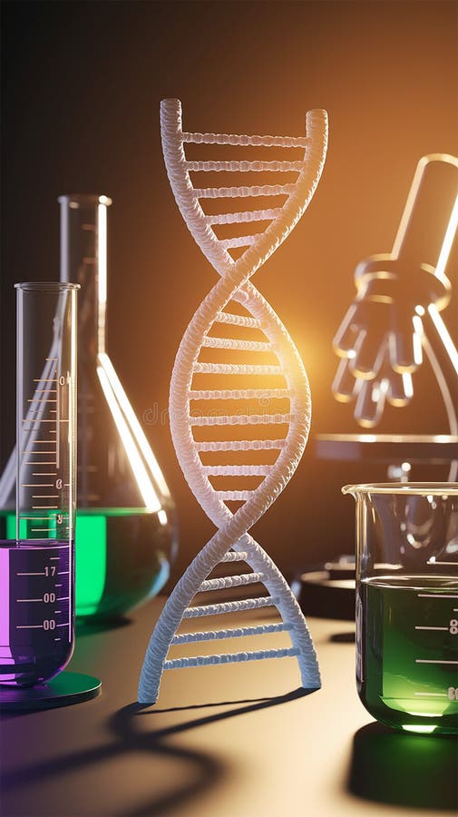 Μια λαμπερή δομή DNA διπλής έλξης προκύπτει από μια στροβιλιστική δίνη ζωντανού απεικόνιση αποθεμάτων
