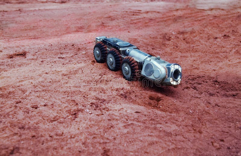 Μια πραγματική sci-Fi εικόνα, μια μηχανή στον Άρη στοκ φωτογραφίες Μια πραγματική sci-Fi εικόνα, μια μηχανή στον Άρη στοκ φωτογραφίες