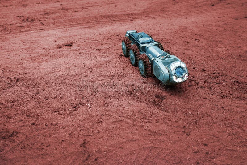 Μια πραγματική sci-Fi εικόνα, μια μηχανή στον Άρη στοκ εικόνες Μια πραγματική sci-Fi εικόνα, μια μηχανή στον Άρη στοκ εικόνες