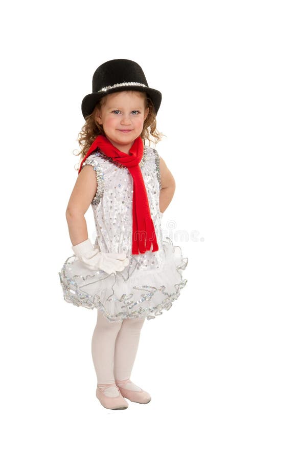 Μικροσκοπικό χειμερινό φεστιβάλ Ballerina. Ένα Ballerina που ντύνεται μικροσκοπικό στο κοστούμι φεστιβάλ χειμερινών Χριστουγέννων χιονανθρώπων