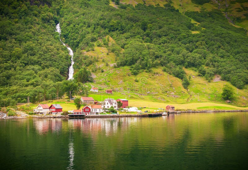 Beautiful small village in Naeroyfjord, Norway. Beautiful small village in Naeroyfjord, Norway
