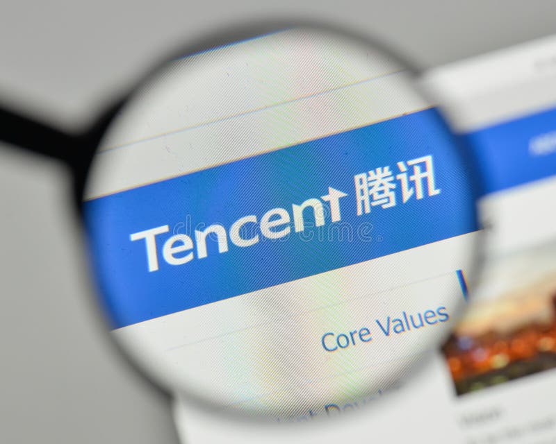 Milan, Italy - November 1, 2017: Tencent logo on the website homepage. Milan, Italy - November 1, 2017: Tencent logo on the website homepage.