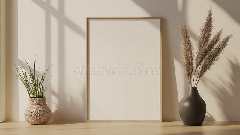 μινιμαλιστική εσωτερική σχεδίαση με poster στοκ εικόνες