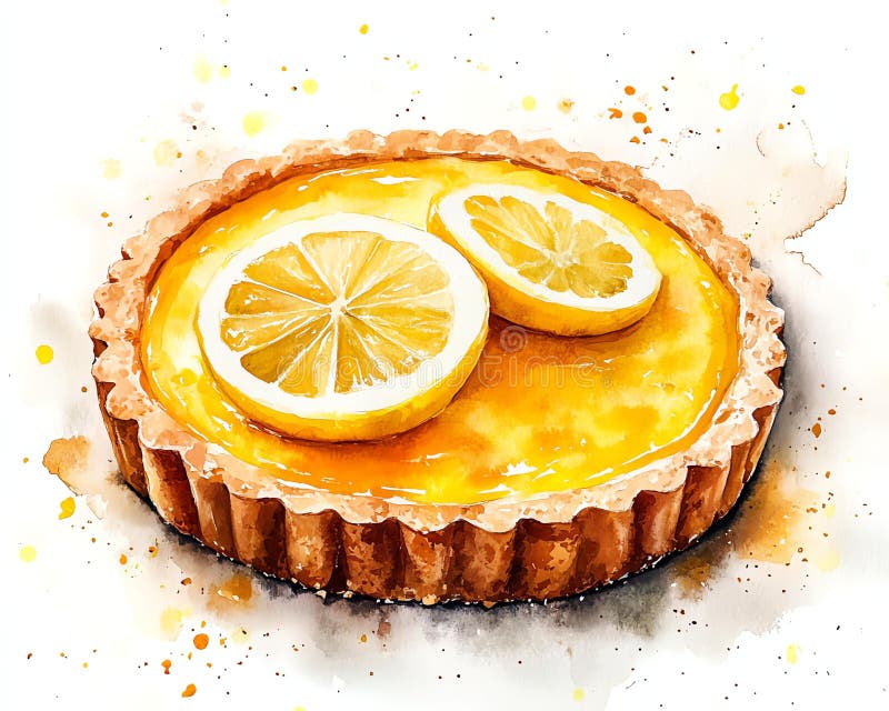 Μινιμαλιστική συνταγή Vegan Recipe Νοστιμότατη καραμέλα λεμονιού με φρέσκες φέτες λεμονιού σε μια χρυσή κρούστα διανυσματική απεικόνιση