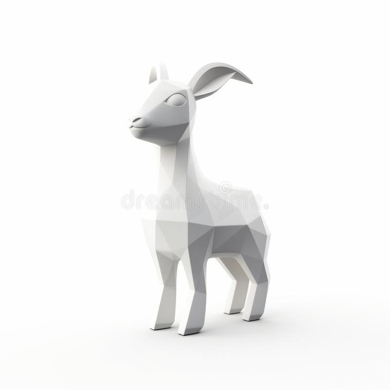μινιμαλιστικό 3d λευκό γλυπτό κατσίκας χαριτωμένο και καθαρό σχέδιο διανυσματική απεικόνιση