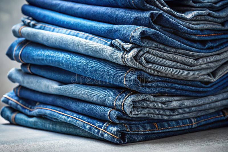 μινιμαλιστικό μπλε τζιν denim στοιβάζει ένα απλό φόντο φωτογραφίας μόδας διανυσματική απεικόνιση