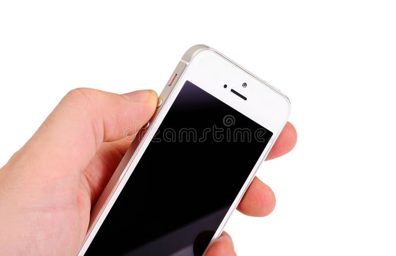 Μινσκ, Λευκορωσία - 16 Απριλίου 2016: IPhone της Apple 5, 5S Άσπρο versi στοκ εικόνες με δικαίωμα ελεύθερης χρήσης Μινσκ, Λευκορωσία - 16 Απριλίου 2016: IPhone της Apple 5, 5S Άσπρο versi στοκ εικόνες με δικαίωμα ελεύθερης χρήσης