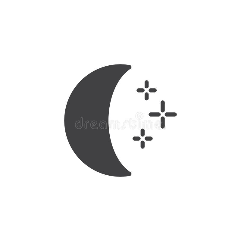 Half moon crescent and stars vector icon. filled flat sign for mobile concept and web design. Starry night weather simple solid icon. Symbol, logo illustration. Pixel perfect vector graphics. Half moon crescent and stars vector icon. filled flat sign for mobile concept and web design. Starry night weather simple solid icon. Symbol, logo illustration. Pixel perfect vector graphics