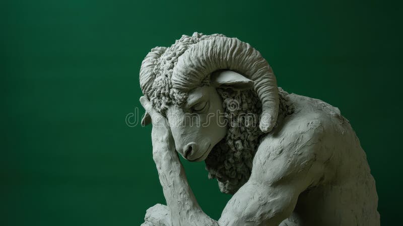 μισό πρόβατα μισή ανθρώπινη άργιλος γλυπτική ελεύθερη απεικόνιση δικαιώματος