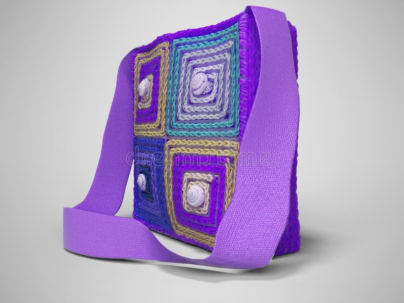 Μοβ τσάντα για εφήβους με γκρι φόντο 3D για την απόδοση διανυσματική απεικόνιση