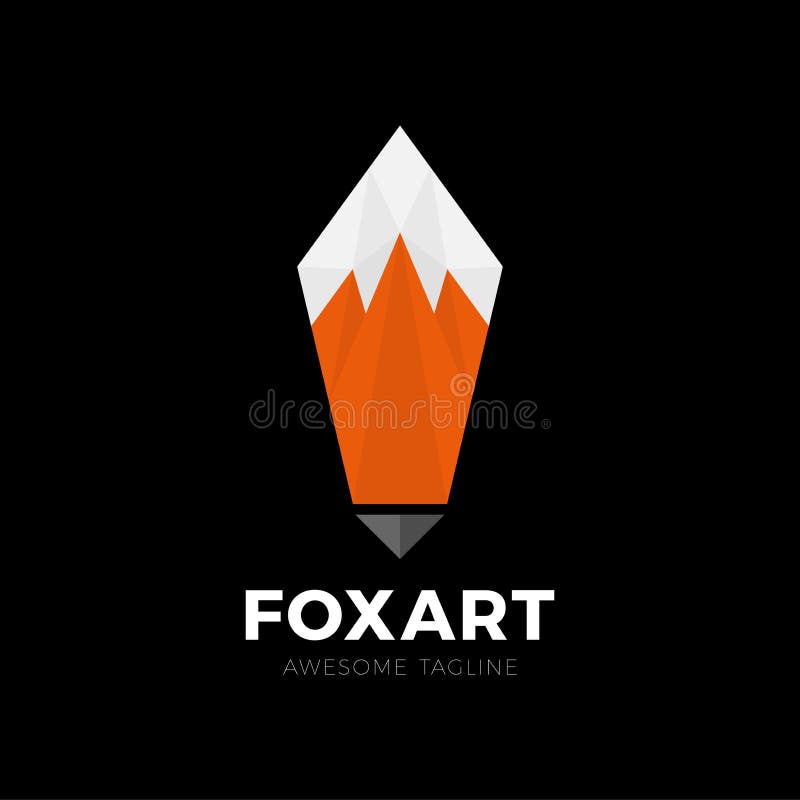 Fox tail Art pencil and Point map pin for technology app navigation. Vector logo template. Fox tail Art pencil and Point map pin for technology app navigation. Vector logo template.