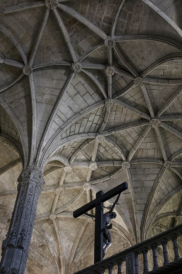 Jeronimos monastery lonely christ, Lisbon, Portugal. Jeronimos monastery lonely christ, Lisbon, Portugal