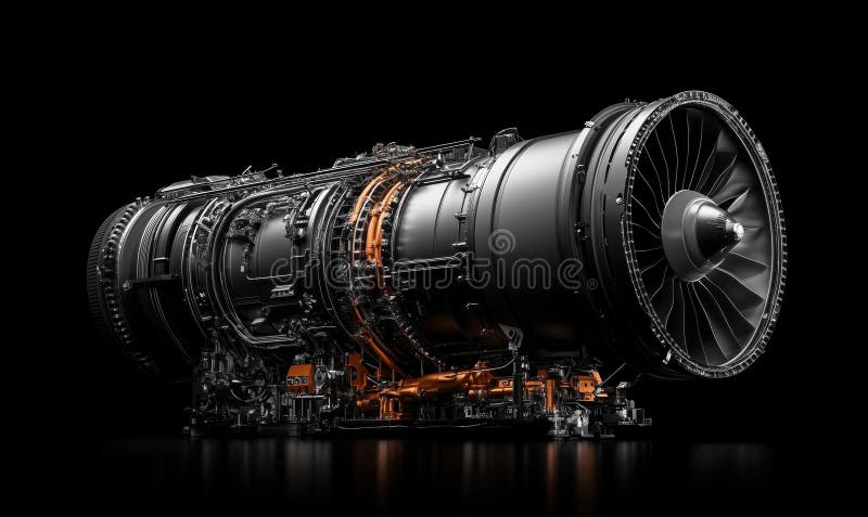Μοντέλο HighDetail Jet Engine που εμφανίζει προηγμένα χαρακτηριστικά μηχανικής και σχεδίασης στοκ φωτογραφία