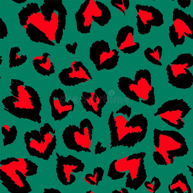 Leopard pattern. Seamless vector print. Abstract repeating pattern - heart leopard skin imitation can be painted on clothes or fabric. Leopard pattern. Seamless vector print. Abstract repeating pattern - heart leopard skin imitation can be painted on clothes or fabric.
