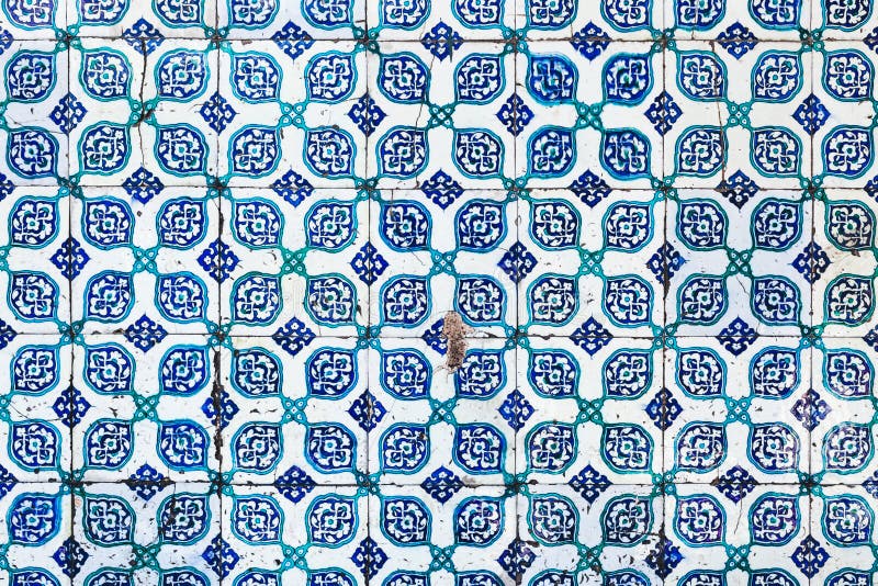 Seamless pattern white Turkish tiles with blue ornaments. Old surface texture, wall in mosque. Seamless pattern white Turkish tiles with blue ornaments. Old surface texture, wall in mosque