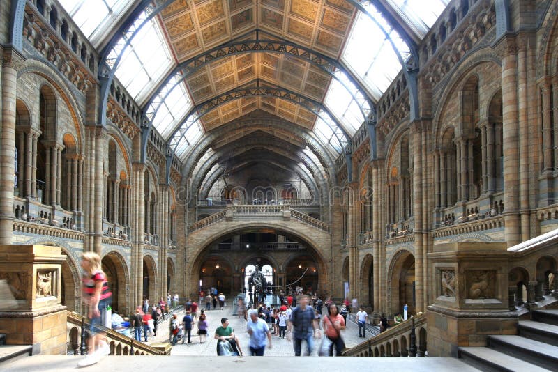 On a Sunday afternoon, the Museum of Natural History is one of the busiest places. Thanks to lottery funds, admission is free. This wide angle view shows the main hall. On a Sunday afternoon, the Museum of Natural History is one of the busiest places. Thanks to lottery funds, admission is free. This wide angle view shows the main hall.