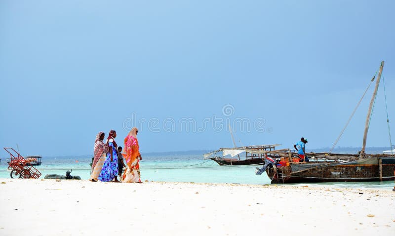 Μουσουλμανικές γυναίκες στην παραλία, Zanzibar