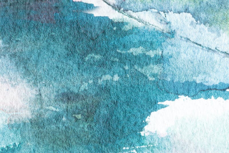 Μπλε αφηρημένο υπόβαθρο σύστασης watercolor μακρο Χρωματισμένο χέρι υπόβαθρο watercolor στοκ φωτογραφίες