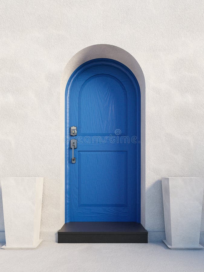 Μπλε βρετανική πόρτα σπιτιών στοκ φωτογραφία