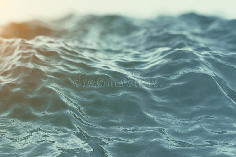 Μπλε υπόβαθρο νερού με τους κυματισμούς, θάλασσα, ωκεάνια άποψη γωνίας κυμάτων χαμηλή Υπόβαθρο φύσης κινηματογραφήσεων σε πρώτο π
