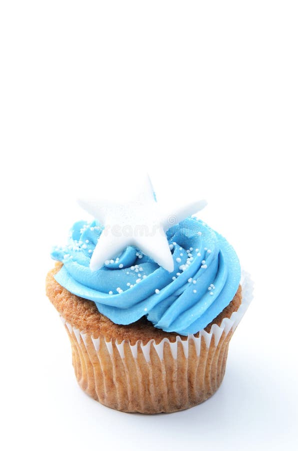 Μπλε Χριστούγεννα cupcake στοκ εικόνες Μπλε Χριστούγεννα cupcake στοκ εικόνες
