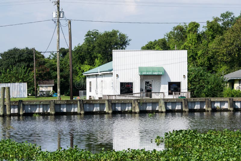 Typical Scenery of Bayou Lafourche in South Louisiana. Typical Scenery of Bayou Lafourche in South Louisiana