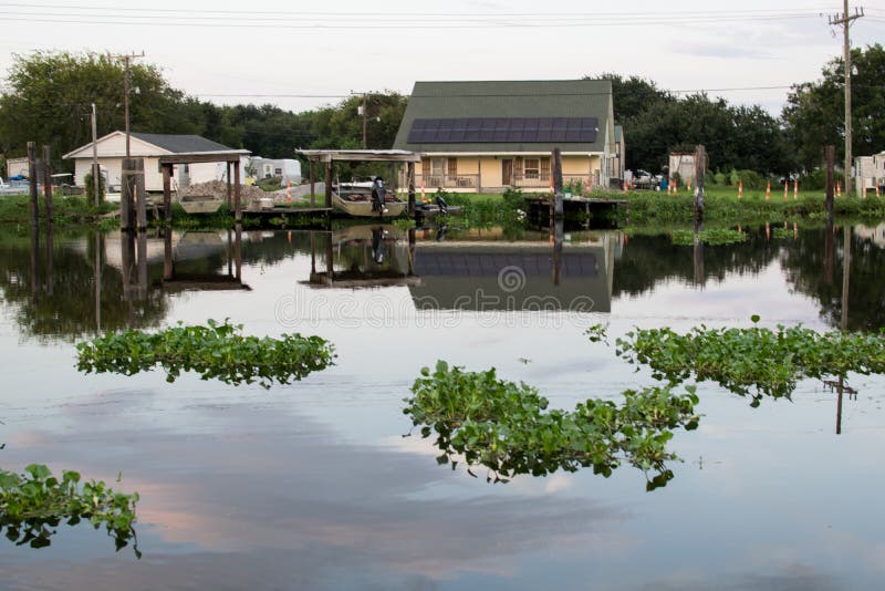 Typical Scenery of Bayou Lafourche in South Louisiana. Typical Scenery of Bayou Lafourche in South Louisiana