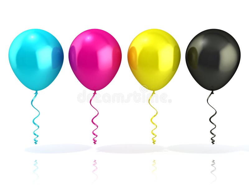 μπαλόνια cmyk διανυσματική απεικόνιση μπαλόνια cmyk διανυσματική απεικόνιση
