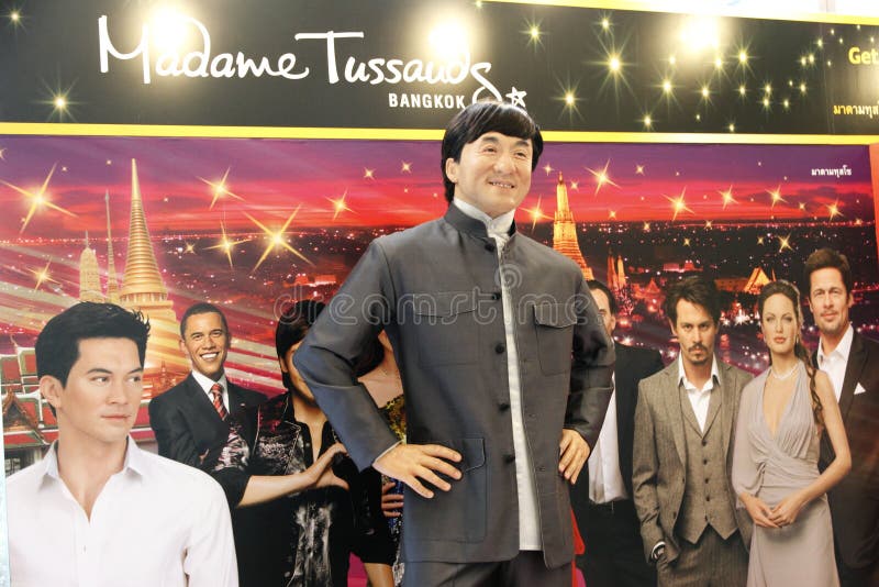 Wax figure of Jackie Chan at Madame Tussauds in Bangkok. Wax figure of Jackie Chan at Madame Tussauds in Bangkok