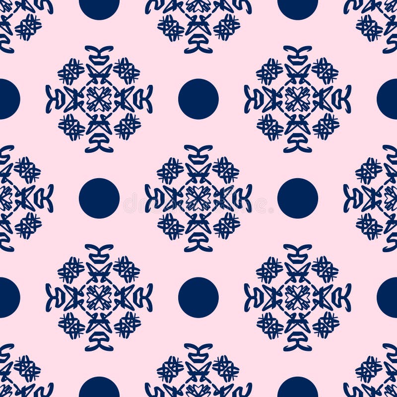 μπλε damask χλωμό ροζ προτύπων άν&epsi ελεύθερη απεικόνιση δικαιώματος
