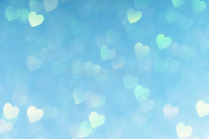 Μπλε βαλεντίνοι φόντο ημέρας με καρδιές bokeh, καλλιτεχνική ταπετσαρία στοκ φωτογραφία με δικαίωμα ελεύθερης χρήσης