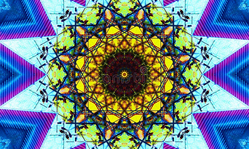 Μπλε και κίτρινη τέχνη mandala ελεύθερη απεικόνιση δικαιώματος Μπλε και κίτρινη τέχνη mandala ελεύθερη απεικόνιση δικαιώματος