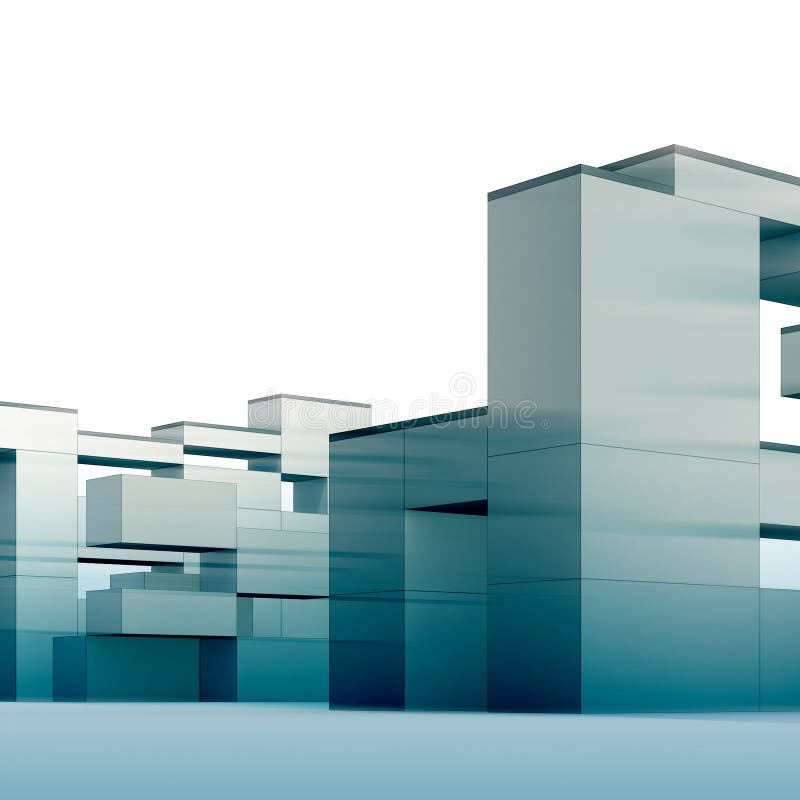 3d render minimalism and constructivism style building. 3d render minimalism and constructivism style building